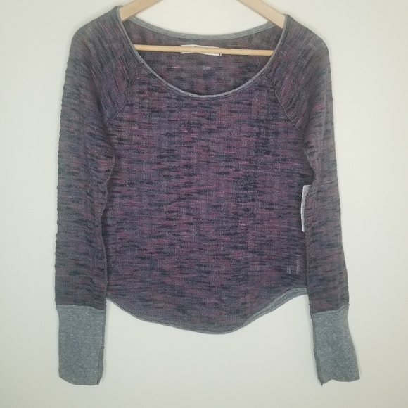 FREE PEOPLE WE THE FREE NWT Spaced Out Scoop Neck Long Sleeve Knit Shirt - Picture 9 of 14